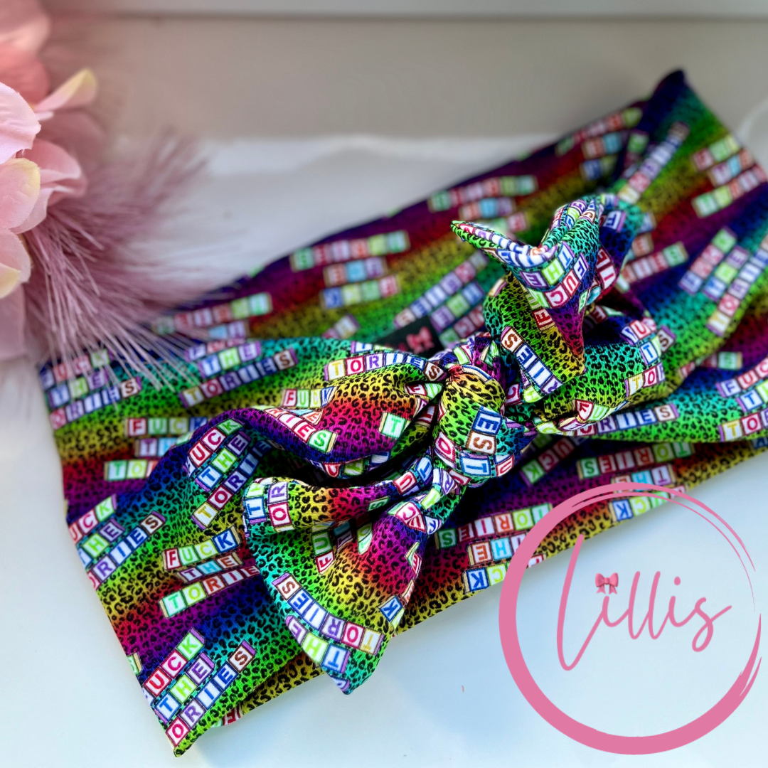 Anti political Faux Bow headhugs/headbands
