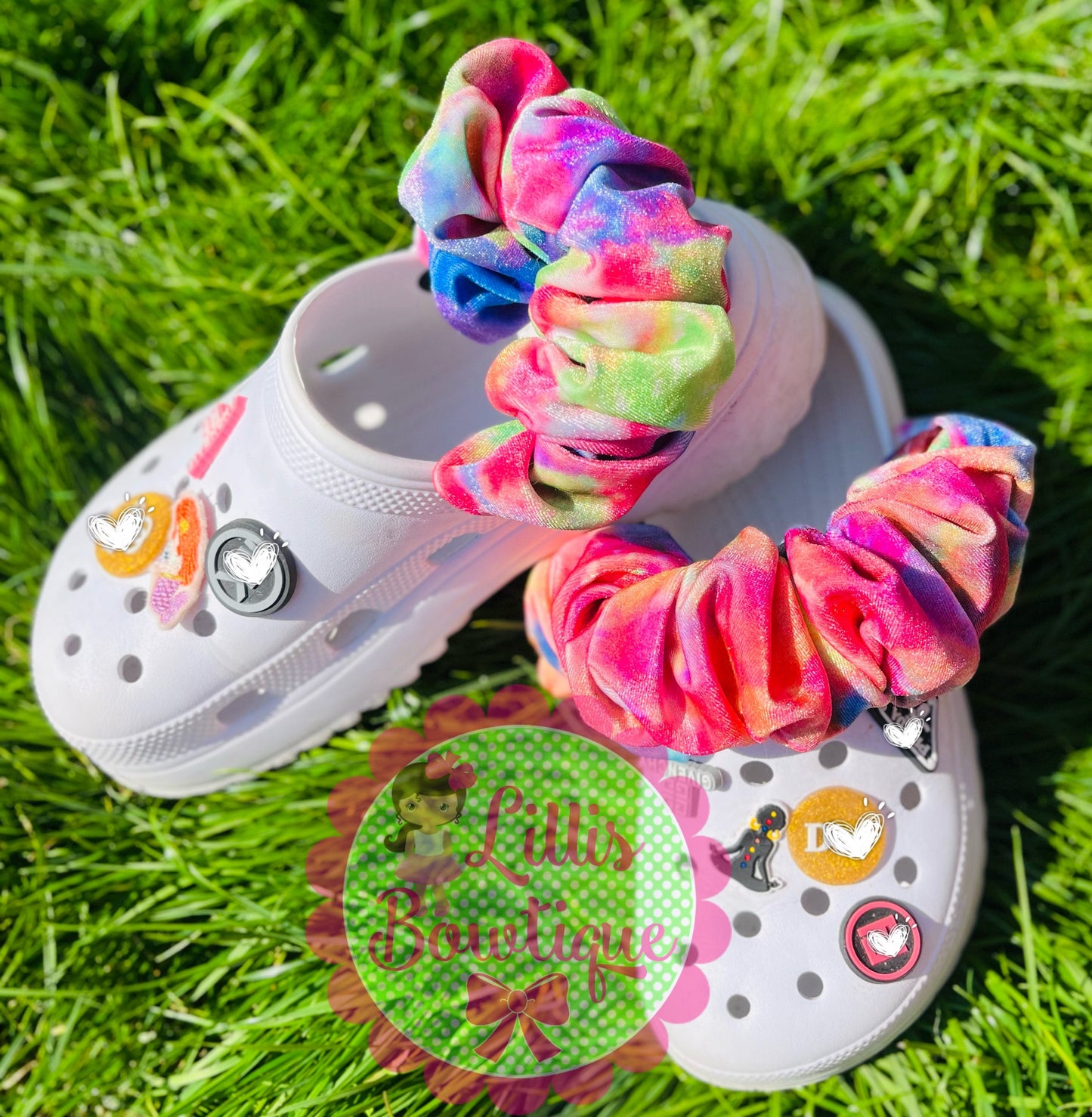 Croc strap scrunchies