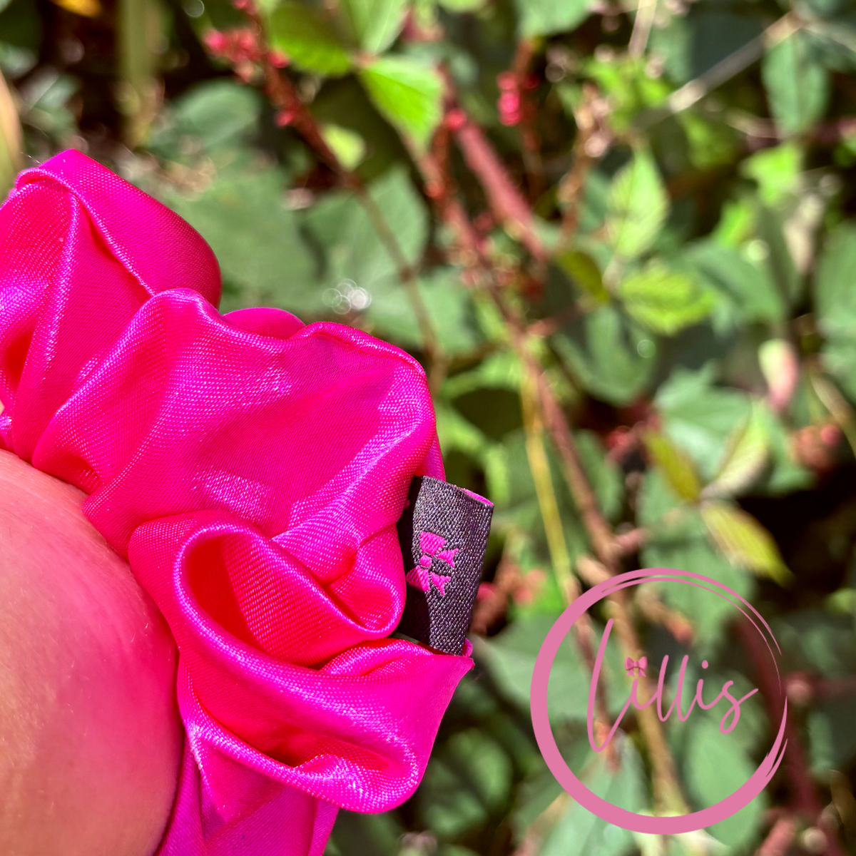Fuschia - Standard Satin Silk Scrunchie