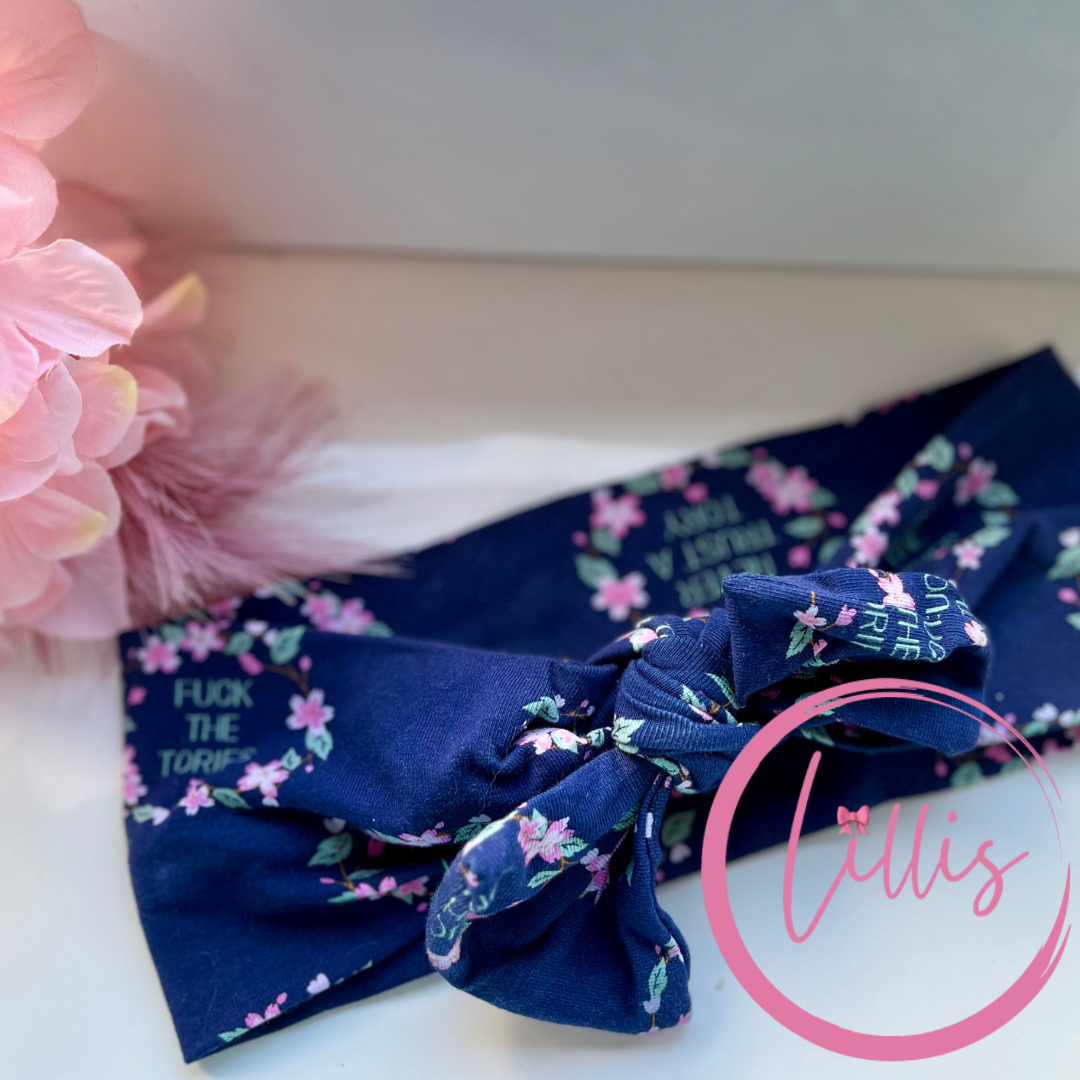 Twist Faux Bow Headhug | Soft Stretch Jersey | Removable Faux Bow | NSFW & Anti-Political Designs