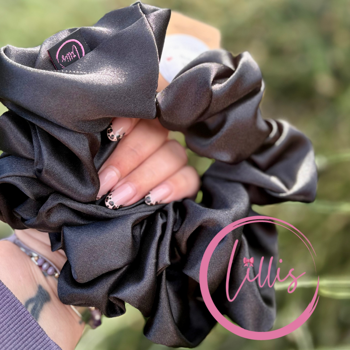 Black - XXL Satin Silk Scrunchie