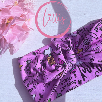 Faux bow headband soft super stretchy wear 3 ways