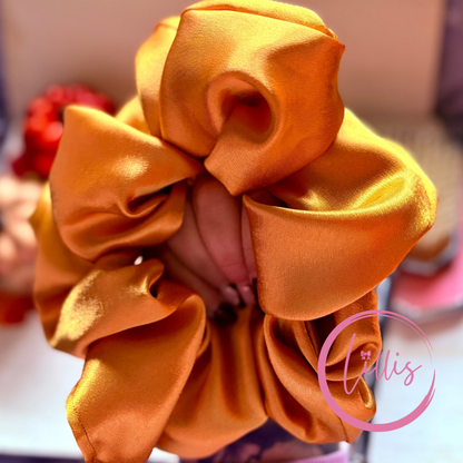 XL & XXL Satin Silk Scrunchies | Plain Colours | Handmade Luxury Hair Accessories