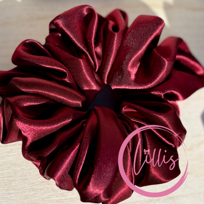 XL & XXL Satin Silk Scrunchies | Plain Colours | Handmade Luxury Hair Accessories