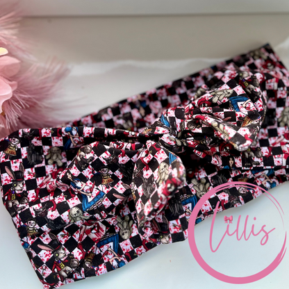 Twist Faux Bow Headband | Soft Stretch Jersey | Handmade Alternative & Spooky Designs