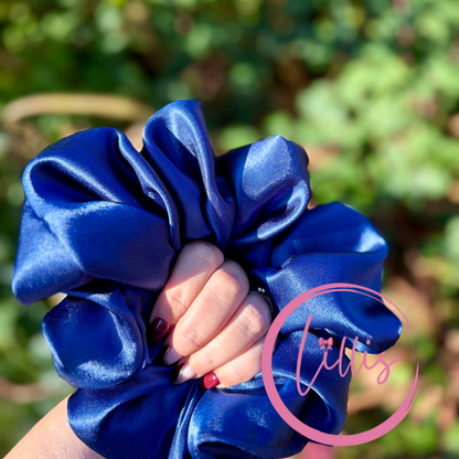 XL & XXL Satin Silk Scrunchies | Plain Colours | Handmade Luxury Hair Accessories