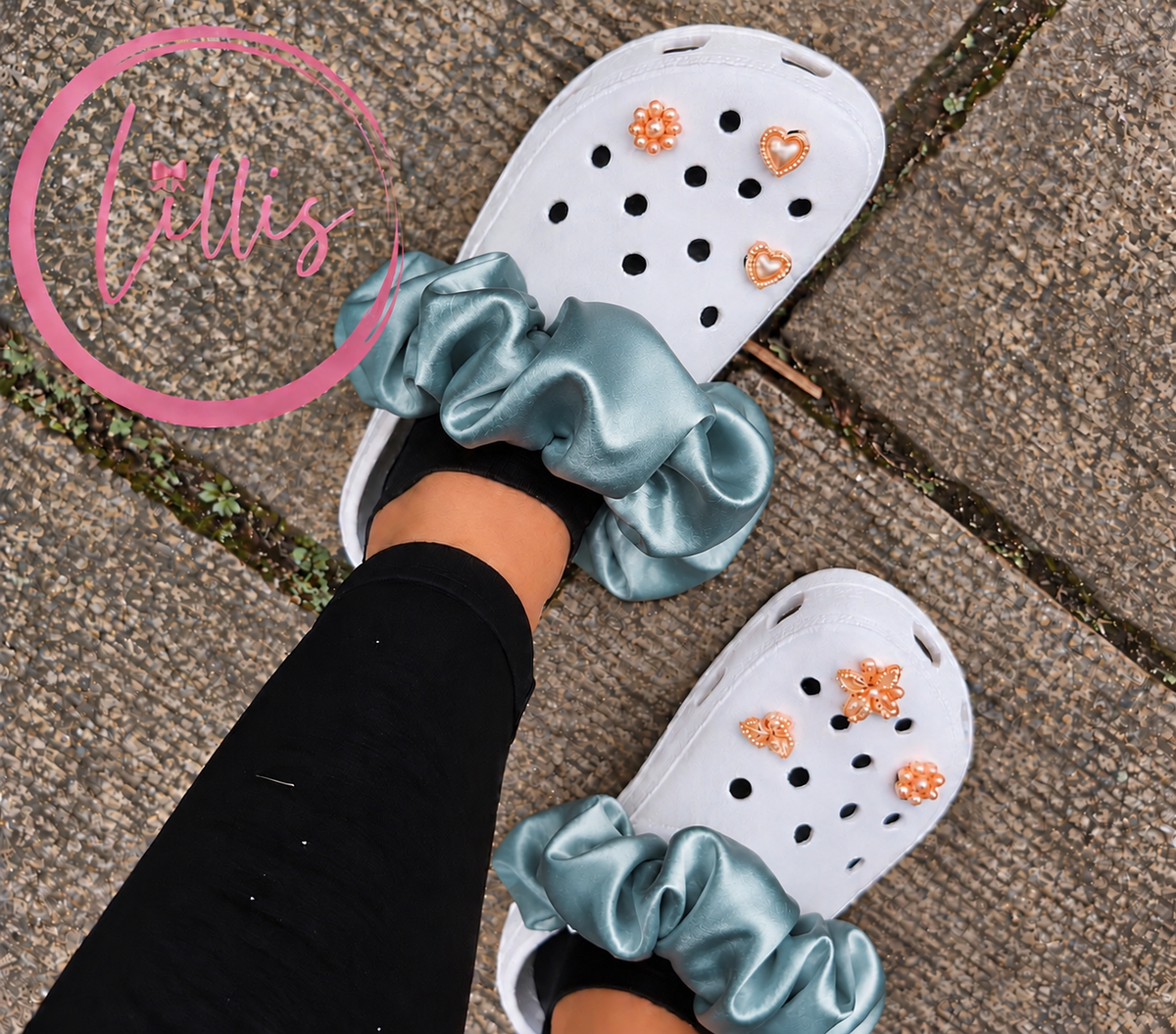Croc Scrunchies – Satin Silk, Velvet & Faux Fur