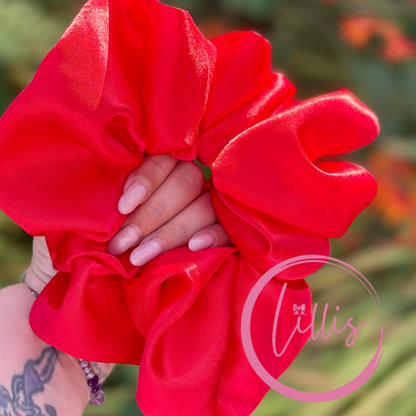 XL & XXL Satin Silk Scrunchies | Plain Colours | Handmade Luxury Hair Accessories