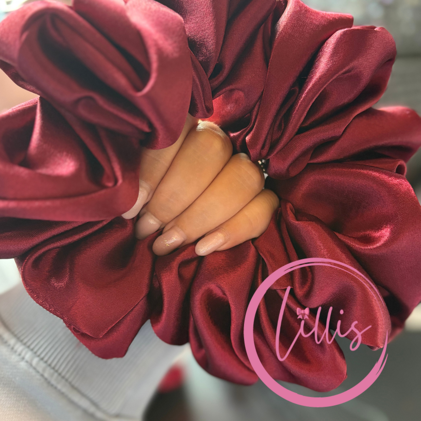 XL & XXL Satin Silk Scrunchies | Plain Colours | Handmade Luxury Hair Accessories