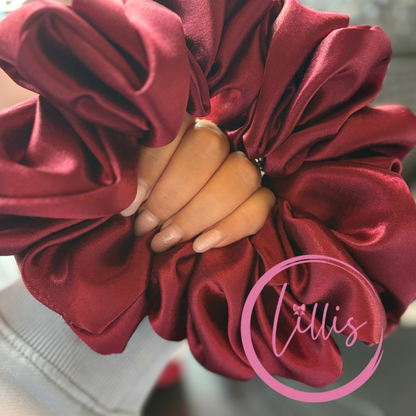 XL & XXL Satin Silk Scrunchies | Plain Colours | Handmade Luxury Hair Accessories