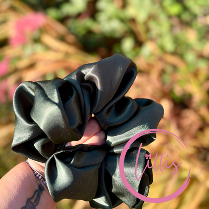 XL & XXL Satin Silk Scrunchies | Plain Colours | Handmade Luxury Hair Accessories