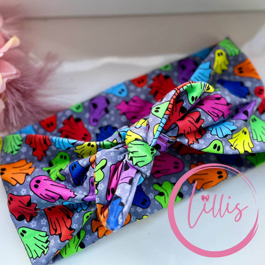 Faux bow headband soft super stretchy wear 3 ways Cute but Dark Designs