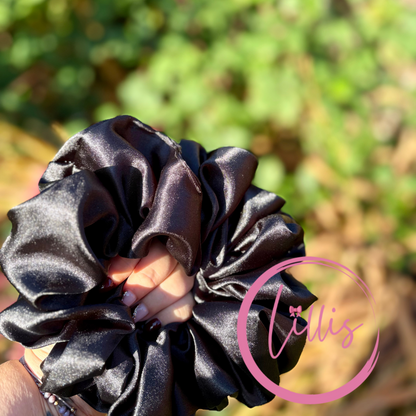 XL & XXL Satin Silk Scrunchies | Plain Colours | Handmade Luxury Hair Accessories