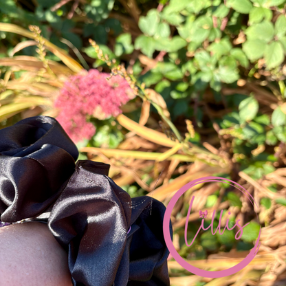 XL & XXL Satin Silk Scrunchies | Plain Colours | Handmade Luxury Hair Accessories