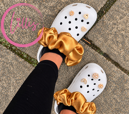 Croc Scrunchies – Satin Silk, Velvet & Faux Fur