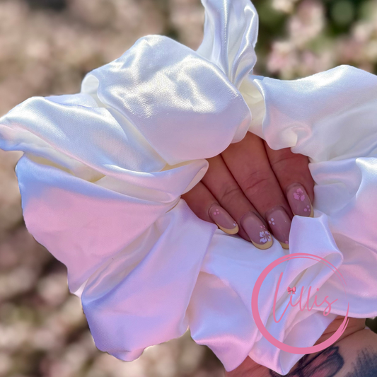 XL & XXL Satin Silk Scrunchies | Plain Colours | Handmade Luxury Hair Accessories