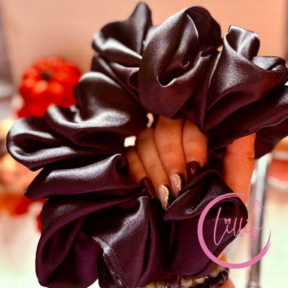 XL & XXL Satin Silk Scrunchies | Plain Colours | Handmade Luxury Hair Accessories