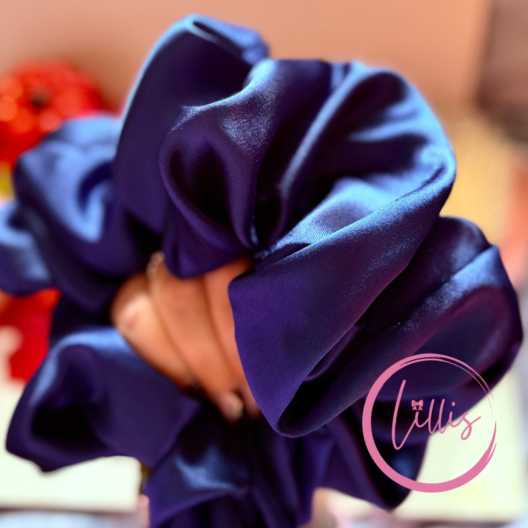 XL & XXL Satin Silk Scrunchies | Plain Colours | Handmade Luxury Hair Accessories
