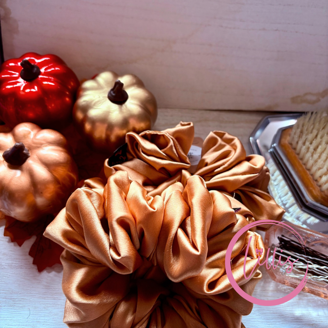 XL & XXL Satin Silk Scrunchies | Plain Colours | Handmade Luxury Hair Accessories
