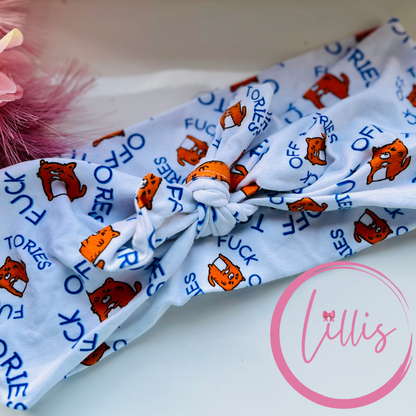 Twist Faux Bow Headhug | Soft Stretch Jersey | Removable Faux Bow | NSFW & Anti-Political Designs