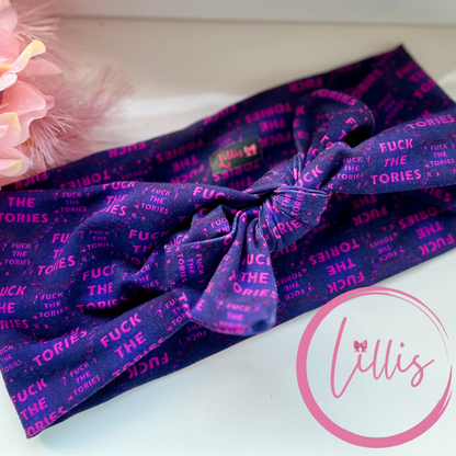 Twist Faux Bow Headhug | Soft Stretch Jersey | Removable Faux Bow | NSFW & Anti-Political Designs