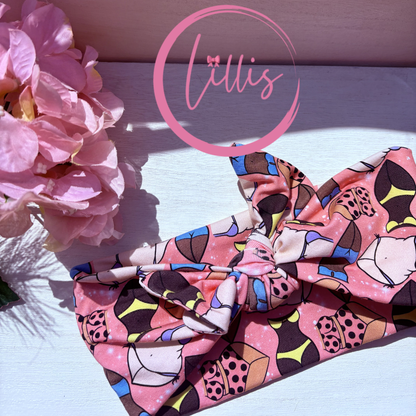 Faux bow headband soft super stretchy wear 3 ways