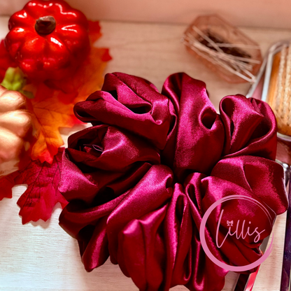 XL & XXL Satin Silk Scrunchies | Plain Colours | Handmade Luxury Hair Accessories