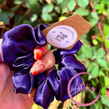 Navy - Standard Satin Silk Scrunchie