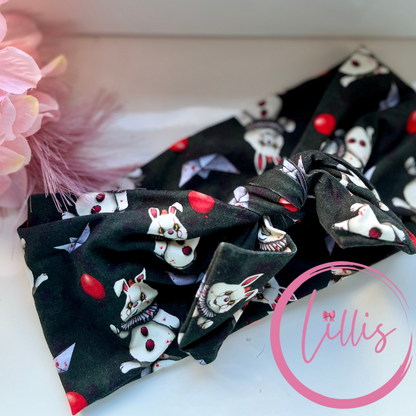 Twist Faux Bow Headband | Soft Stretch Jersey | Handmade Alternative & Spooky Designs