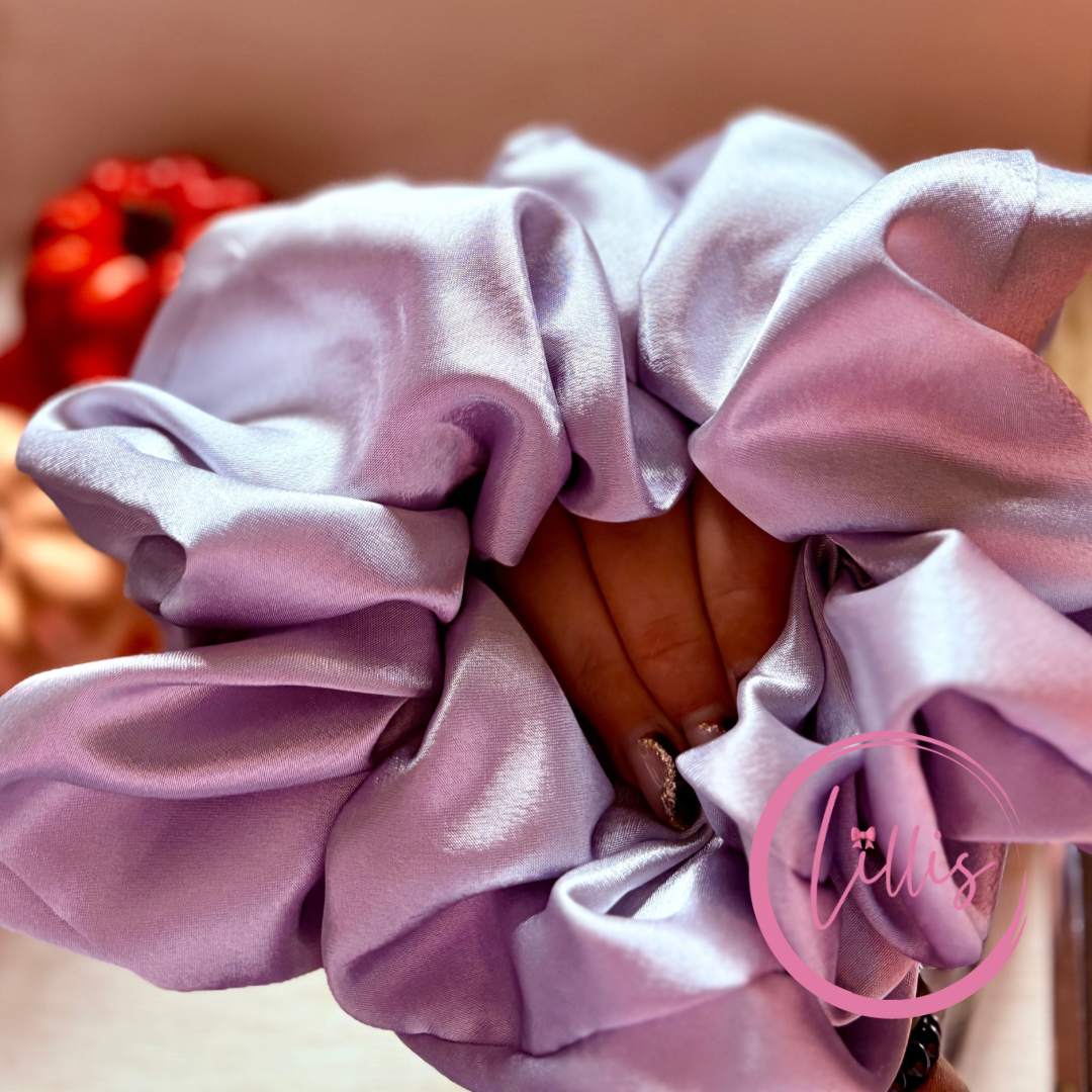 XL & XXL Satin Silk Scrunchies | Plain Colours | Handmade Luxury Hair Accessories