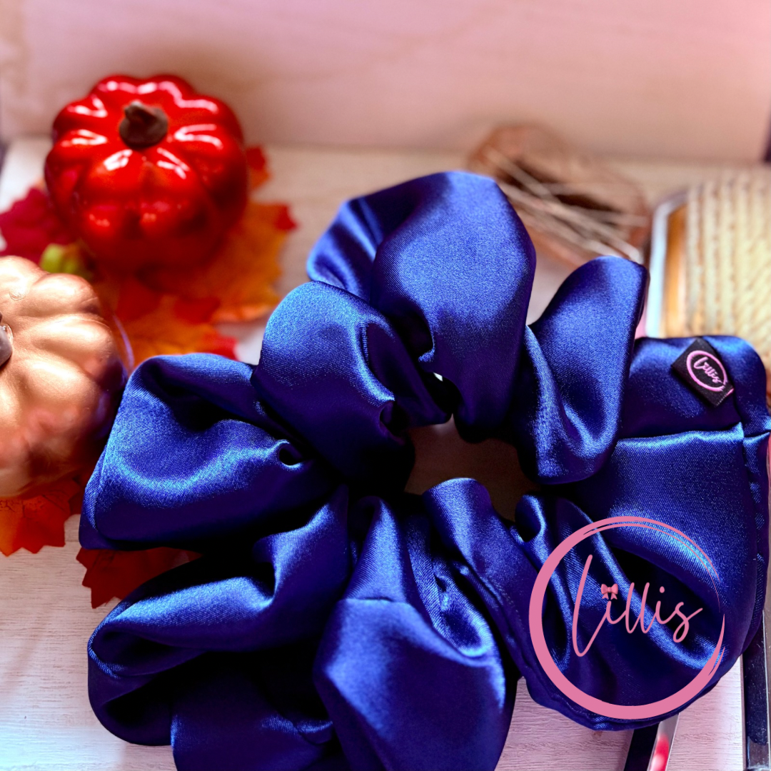 XL & XXL Satin Silk Scrunchies | Plain Colours | Handmade Luxury Hair Accessories