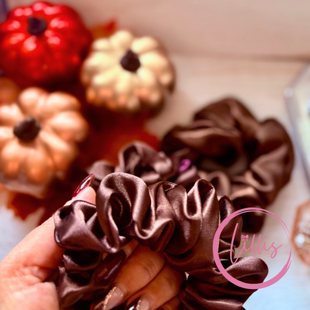 Standard Satin Silk Scrunchies | Handmade in Manchester | Soft, Smooth & Kind to Hair | Everyday Luxury Hair Accessories