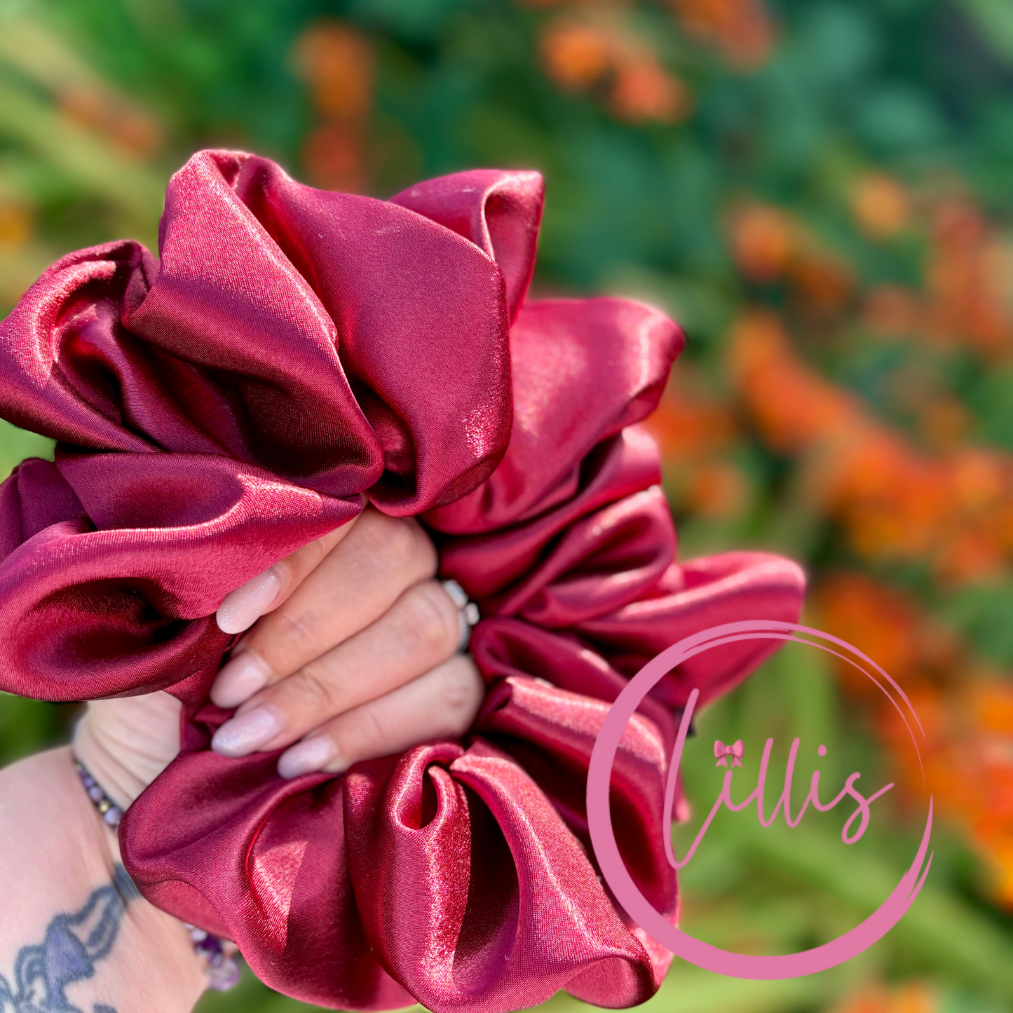 XL & XXL Satin Silk Scrunchies | Plain Colours | Handmade Luxury Hair Accessories