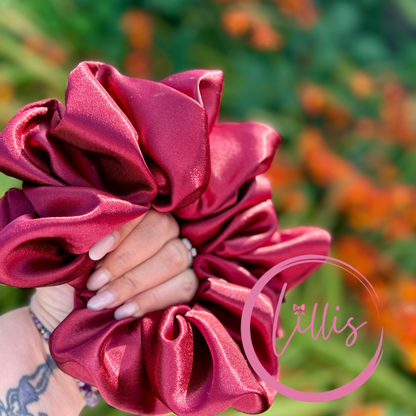 XL & XXL Satin Silk Scrunchies | Plain Colours | Handmade Luxury Hair Accessories