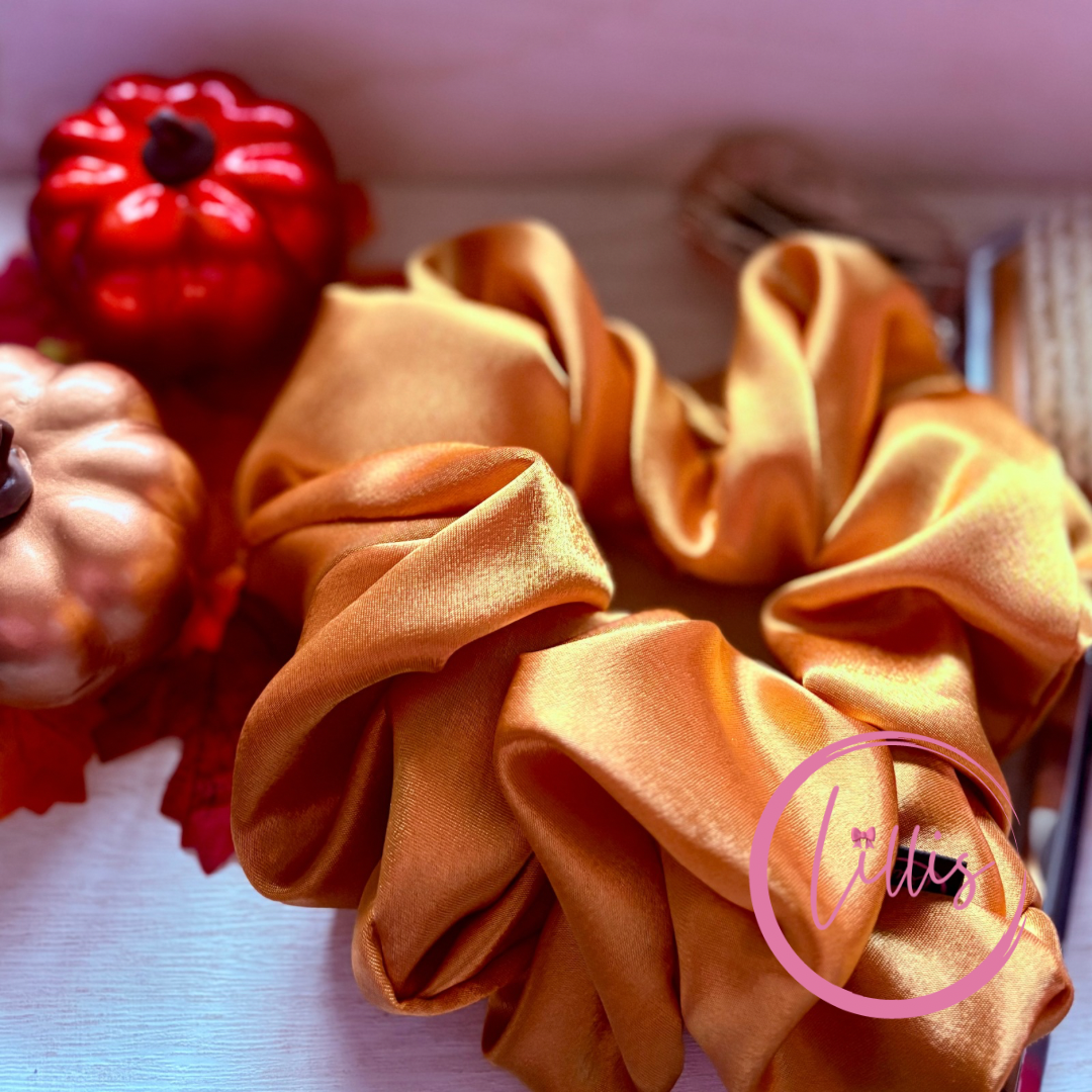 XL & XXL Satin Silk Scrunchies | Plain Colours | Handmade Luxury Hair Accessories