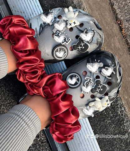 Croc Scrunchies – Satin Silk, Velvet & Faux Fur
