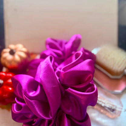 XL & XXL Satin Silk Scrunchies | Plain Colours | Handmade Luxury Hair Accessories