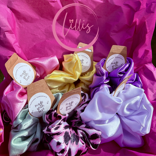 Standard Satin Silk Scrunchies | Handmade in Manchester | Soft, Smooth & Kind to Hair | Everyday Luxury Hair Accessories