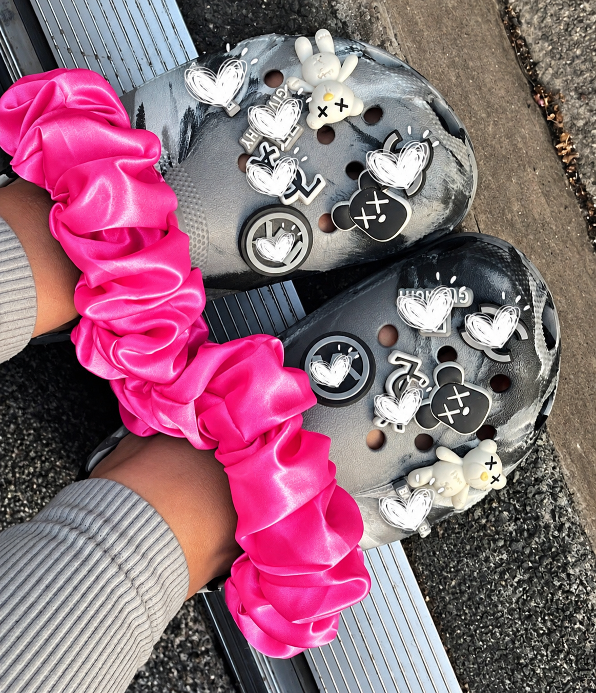 Croc Scrunchies – Satin Silk, Velvet & Faux Fur
