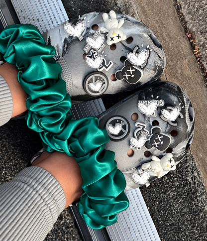 Croc Scrunchies – Satin Silk, Velvet & Faux Fur