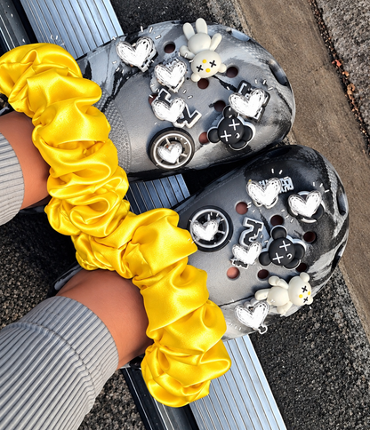 Croc Scrunchies – Satin Silk, Velvet & Faux Fur