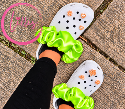 Croc Scrunchies – Satin Silk, Velvet & Faux Fur
