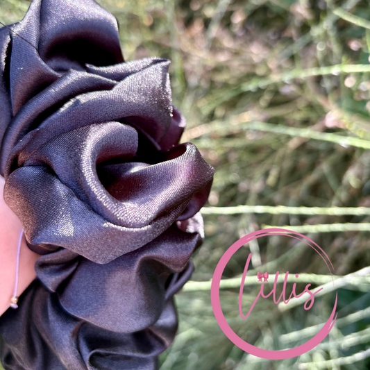 XL & XXL Satin Silk Scrunchies | Plain Colours | Handmade Luxury Hair Accessories
