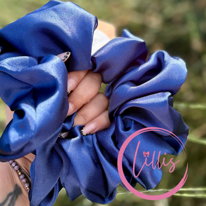 XL & XXL Satin Silk Scrunchies | Plain Colours | Handmade Luxury Hair Accessories