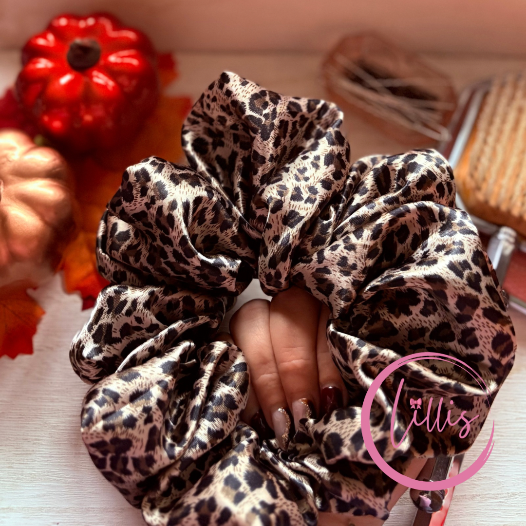 XL & XXL Satin Silk Scrunchies | Handmade in Manchester | Patterned Designs | Luxury Soft Hair Accessories
