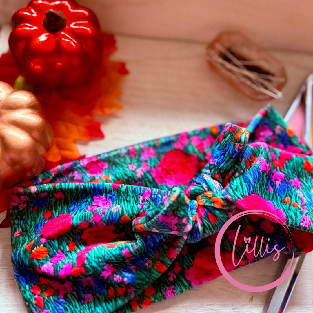 Velvet Faux Bow Headband | Soft, Warm & Stretchy | Handmade 3-Way Wear Hair Accessory